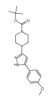 tert-butyl 4-(5-(4-methoxyphenyl)-1H-pyrazol-3-yl)piperidine-1-carboxylate结构式