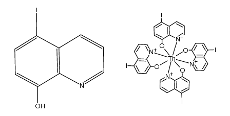 tetrakis(5-iodo-8-quinolinolato)thorium(IV) * 5-iodo-8-quinolinol结构式