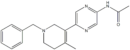 N-(5-(1-benzyl-4-Methyl-1,2,5,6-tetrahydropyridin-3-yl)pyrazin-2-yl)acetaMide结构式