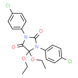 1,3-Bis(4-chlorophenyl)-5,5-diethoxy-2,4-imidazolidinedione结构式