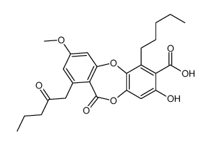 3-hydroxy-9-methoxy-6-oxo-7-(2-oxopentyl)-1-pentylbenzo[b][1,4]benzodioxepine-2-carboxylic acid Structure
