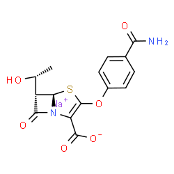 (5R,6S)-3-(4-Carbamoylphenoxy)-6β-[(R)-1-hydroxyethyl]-7-oxo-4-thia-1-azabicyclo[3.2.0]hept-2-ene-2-carboxylic acid sodium salt结构式