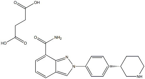 (S)-2-(4-(piperidin-3-yl)phenyl)-2H-indazole-7-carboxamide succinate Structure