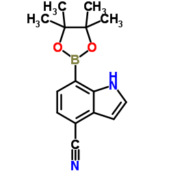 7-(4,4,5,5-Tetramethyl-1,3,2-dioxaborolan-2-yl)-1H-indole-4-carbonitrile Structure