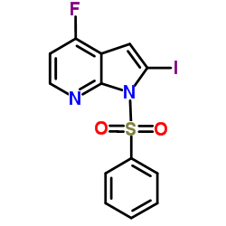 1-(Phenylsulphonyl)-4-fluoro-2-iodo-7-azaindole Structure
