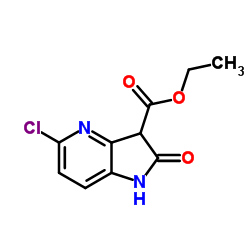 Ethyl 5-chloro-2-oxo-2,3-dihydro-1H-pyrrolo[3,2-b]pyridine-3-carboxylate结构式