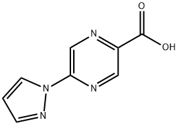 5-(1H-吡唑-1-基)吡嗪-2-羧酸结构式