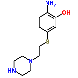 2-Amino-5-{[2-(1-piperazinyl)ethyl]sulfanyl}phenol Structure