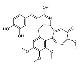 (E)-3-(3,4-dihydroxyphenyl)-N-[(7S)-1,2,3,10-tetramethoxy-9-oxo-6,7-dihydro-5H-benzo[a]heptalen-7-yl]prop-2-enamide结构式