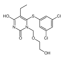 6-(3,5-dichlorophenyl)sulfanyl-5-ethyl-1-(2-hydroxyethoxymethyl)pyrimidine-2,4-dione结构式