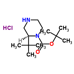 (S)-tert-Butyl 2-(tert-butyl)piperazine-1-carboxylate hydrochloride Structure