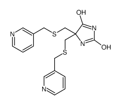 5,5-bis(pyridin-3-ylmethylsulfanylmethyl)imidazolidine-2,4-dione Structure