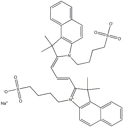 2-[3-[1,1-Dimethyl-3-(4-sulfobutyl)-1,3-dihydro-benzo[e]indol-2-ylidene]-propenyl]-1,1-dimethyl-3-(4-sulfobutyl)-1H-benzo[e]indolium hydroxide, inner salt, sodium salt Structure