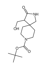 tert-butyl 4-(hydroxymethyl)-3-oxo-2,8-diazaspiro[4.5]decane-8-carboxylate结构式