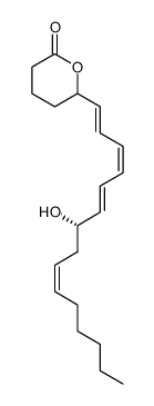 6-((1E,3Z,5E,9Z)-(S)-7-Hydroxy-pentadeca-1,3,5,9-tetraenyl)-tetrahydro-pyran-2-one Structure