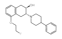 (-)-(2r,3r)-trans-2-hydroxy-3-(4-phenylpiperidino)-5-(2-fluoroethoxy)-tetralin structure