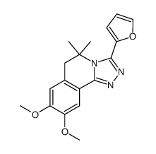 3-(furan-2-yl)-5,5-dimethyl-5,6-dihydro-8,9-dimethoxy-1,2,4-triazolo[3,4-a]isoquinoline结构式