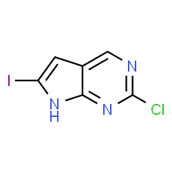 2-氯-6-碘-7H-吡咯并[2,3-d]嘧啶结构式