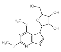 7H-Purine,2,6-bis(methylthio)-7-b-D-ribofuranosyl- structure