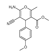 methyl 6–amino–5–cyano–4–(4–methoxyphenyl)–2–methyl–4H–pyran–3–carboxylate结构式