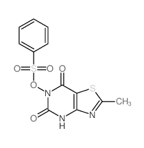 2-Methyl-6-((phenylsulfonyl)oxy)[1,3]thiazolo[4,5-d]pyrimidine-5,7(4H,6H)-dione结构式