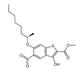 methyl (R)-3-hydroxy-5-nitro-6-(oct-2-yloxy)-1-benzothiophene-2-carboxylate Structure