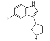 5-fluoro-3-pyrrolidin-3-yl-1H-indole结构式