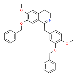 7-(苄氧基)-1-[3-(苄氧基)-4-甲氧基苄基]-3,4-二氢-6-甲氧基异喹啉结构式