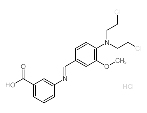 Benzoic acid, m-[[4-[bis (2-chloroethyl)amino]-3-methoxybenzylidene]amino]-, monohydrochloride Structure
