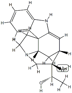 (19S)-2,16-Didehydro-17-norcuran-19,20-diol结构式