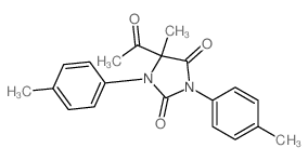 5-acetyl-5-methyl-1,3-bis(4-methylphenyl)imidazolidine-2,4-dione structure