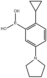 2-Cyclopropyl-5-(pyrrolidino)phenylboronic acid结构式