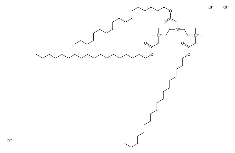 2,2,5,8,8-pentamethyl-1,9-bis(octadecyloxycarbonyl)-5-(octadecyloxycarbonylmethyl)-2,5,8-triazonianonane trichloride structure