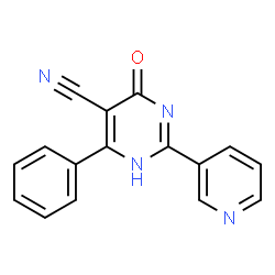 4-HYDROXY-6-PHENYL-2-(3-PYRIDINYL)-5-PYRIMIDINECARBONITRILE结构式