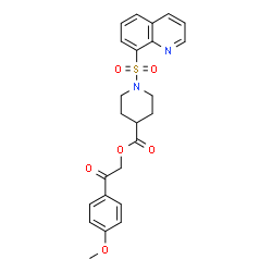 2-(4-methoxyphenyl)-2-oxoethyl 1-(quinolin-8-ylsulfonyl)piperidine-4-carboxylate结构式