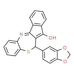 6-(1,3-Benzodioxol-5-yl)-6H-benzo[b]indeno[1,2-e][1,4]thiazepin-5-ol Structure