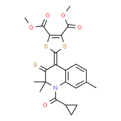 dimethyl 2-(1-(cyclopropylcarbonyl)-2,2,7-trimethyl-3-thioxo-2,3-dihydro-4(1H)-quinolinylidene)-1,3-dithiole-4,5-dicarboxylate结构式