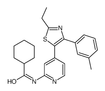 N-[4-[2-ethyl-4-(3-methylphenyl)-1,3-thiazol-5-yl]pyridin-2-yl]cyclohexanecarboxamide结构式