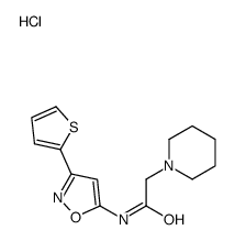 1-Piperidineacetamide, N-(3-(2-thienyl)-5-isoxazolyl)-, monohydrochlor ide结构式