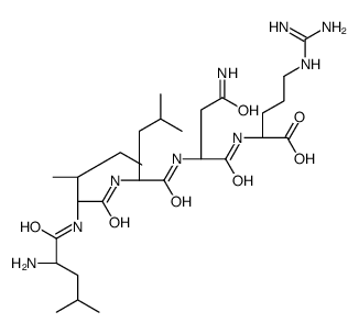(2S)-2-[[(2S)-4-amino-2-[[(2S)-2-[[(2S,3S)-2-[[(2S)-2-amino-4-methylpentanoyl]amino]-3-methylpentanoyl]amino]-4-methylpentanoyl]amino]-4-oxobutanoyl]amino]-5-(diaminomethylideneamino)pentanoic acid Structure