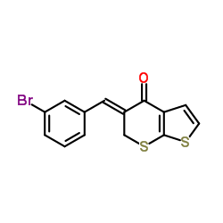 (5Z)-5-(3-Bromobenzylidene)-5,6-dihydro-4H-thieno[2,3-b]thiopyran-4-one结构式