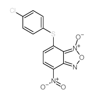 2-(4-chlorophenyl)sulfanyl-5-nitro-9-oxido-8-oxa-7-aza-9-azoniabicyclo[4.3.0]nona-2,4,6,9-tetraene structure