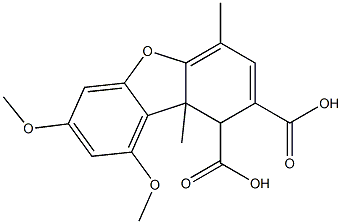 1,9b-Dihydro-7,9-dimethoxy-4,9b-dimethyl-1,2-dibenzofurandicarboxylic acid Structure