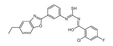 Benzamide, 2-chloro-N-[[[3-(5-ethyl-2-benzoxazolyl)phenyl]amino]thioxomethyl]-4-fluoro- (9CI) structure