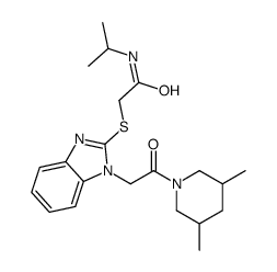 Acetamide, 2-[[1-[2-(3,5-dimethyl-1-piperidinyl)-2-oxoethyl]-1H-benzimidazol-2-yl]thio]-N-(1-methylethyl)- (9CI) structure
