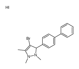 4-bromo-1,2,5-trimethyl-3-(4-phenylphenyl)-1,3-dihydropyrazol-1-ium,iodide Structure