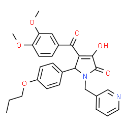 4-(3,4-dimethoxybenzoyl)-3-hydroxy-5-(4-propoxyphenyl)-1-(3-pyridinylmethyl)-1,5-dihydro-2H-pyrrol-2-one结构式