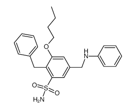 (4-benzyl-3-n-butoxy-5-sulfamylbenzyl)aniline结构式