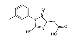 2-[1-(3-methylphenyl)-5-oxo-2-sulfanylideneimidazolidin-4-yl]acetic acid Structure