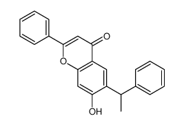 7-hydroxy-2-phenyl-6-(1-phenylethyl)chromen-4-one结构式